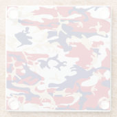 4th of July, Independence day, Camouflage Beige Glazen Onderzetter (Achterkant)