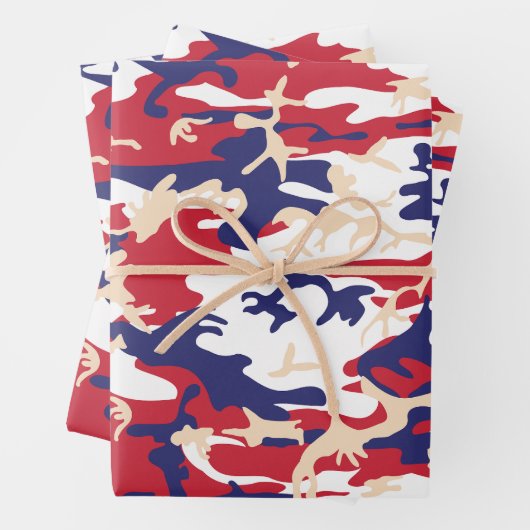 4th of July, Independence day, Camouflage Beige Inpakpapier Vel (In situ)