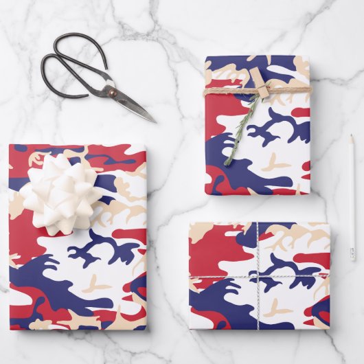 4th of July, Independence day, Camouflage Beige Inpakpapier Vel (Voorkant)