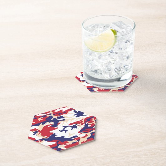 4th of July, Independence day, Camouflage Beige Kartonnen Onderzetters (Insitu)