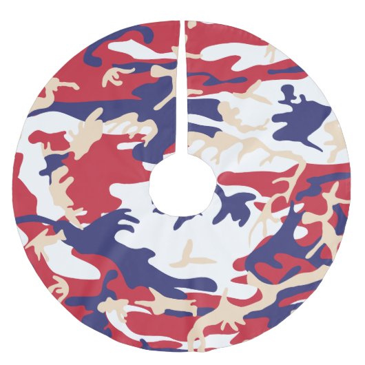 4th of July, Independence day, Camouflage Beige Kerstboom Rok (Voorkant)