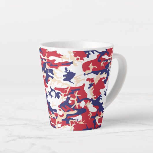 4th of July, Independence day, Camouflage Beige Latte Mok (Rechterhoek)