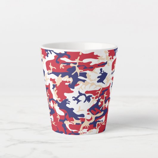 4th of July, Independence day, Camouflage Beige Latte Mok (Voorkant)