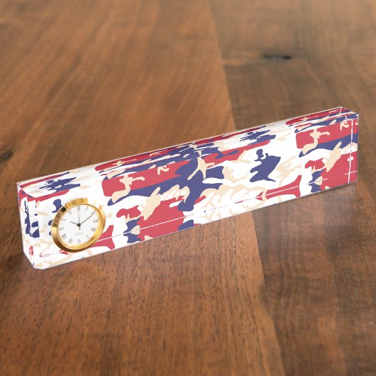 4th of July, Independence day, Camouflage Beige Naambordje (Zijkant)