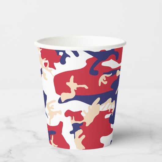 4th of July, Independence day, Camouflage Beige Papieren Bekers (Voorkant)