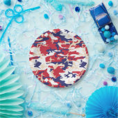 4th of July, Independence day, Camouflage Beige Papieren Bordje (Feest)