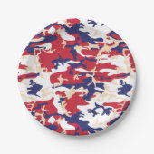 4th of July, Independence day, Camouflage Beige Papieren Bordje (Voorkant)