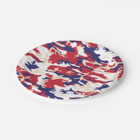 4th of July, Independence day, Camouflage Beige Papieren Bordje (Gekanteld)