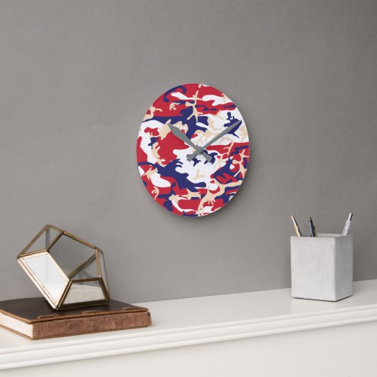 4th of July, Independence day, Camouflage Beige Ronde Klok (Kantoor)