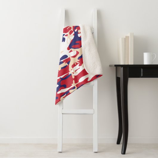 4th of July, Independence day, Camouflage Beige Sherpa Deken (In situ)