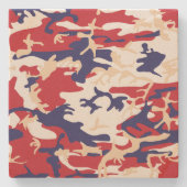 4th of July, Independence day, Camouflage Beige Stenen Onderzetter (Voorkant)