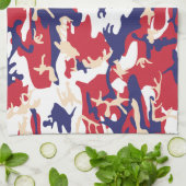 4th of July, Independence day, Camouflage Beige Theedoek (Gevouwen)