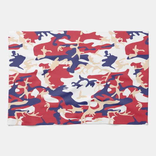 4th of July, Independence day, Camouflage Beige Theedoek (Horizontaal)