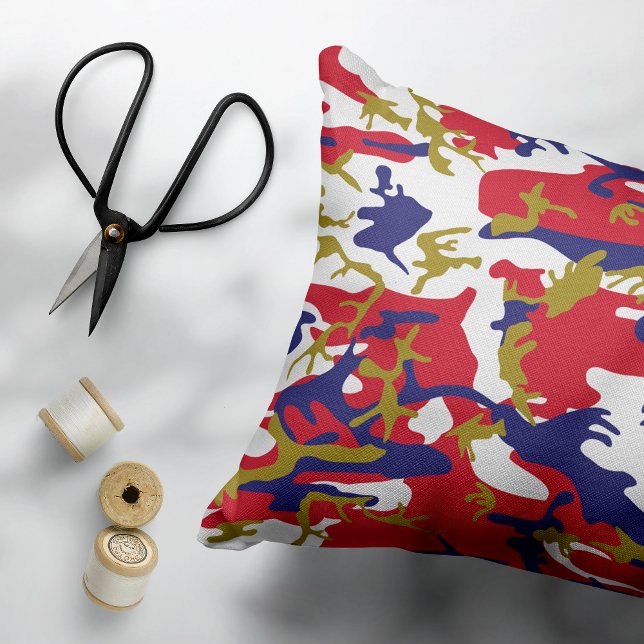4th of July, Independence day, Camouflage Gold Accent Kussen (Creator heeft geüpload)
