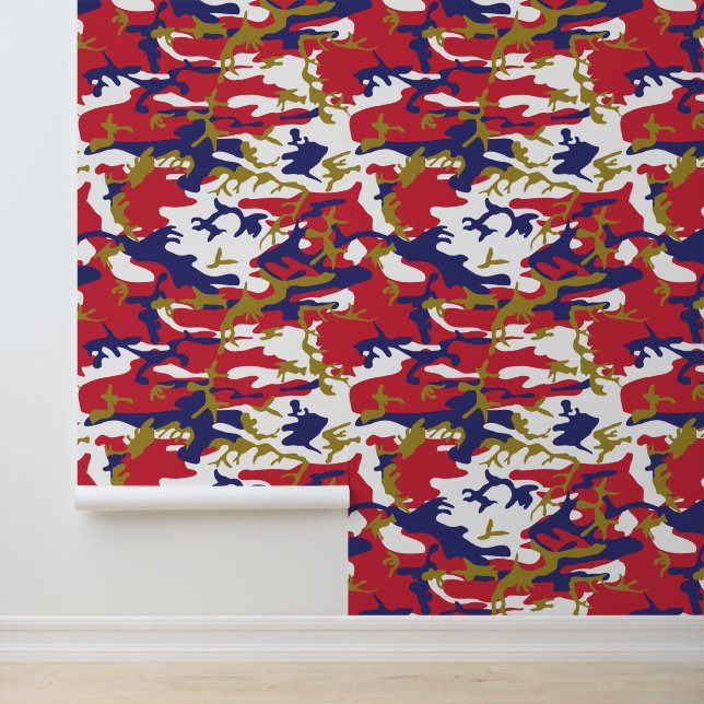 4th of July, Independence day, Camouflage Gold Behang (Applicatie)