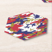 4th of July, Independence day, Camouflage Gold Kartonnen Onderzetters (Schuin)