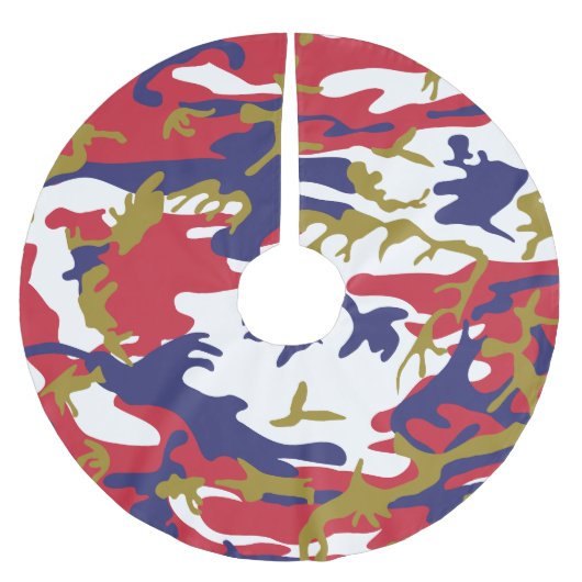 4th of July, Independence day, Camouflage Gold Kerstboom Rok (Voorkant)