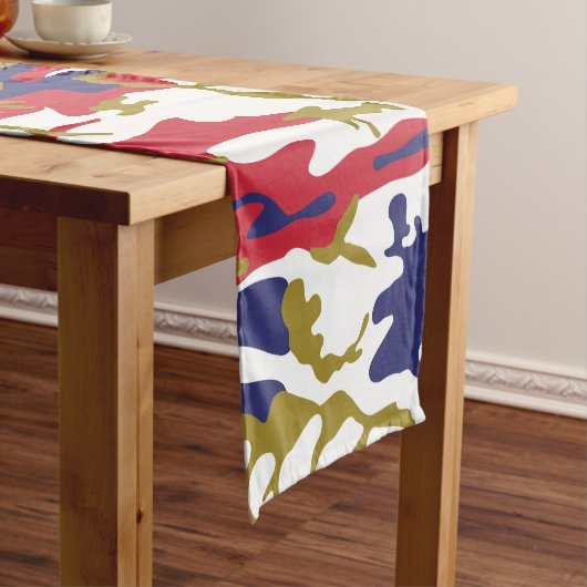 4th of July, Independence day, Camouflage Gold Korte Tafelloper (Voorbeeld)