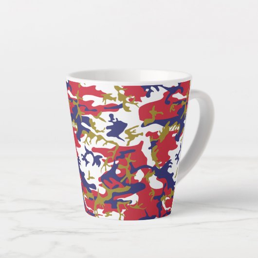 4th of July, Independence day, Camouflage Gold Latte Mok (Rechterhoek)