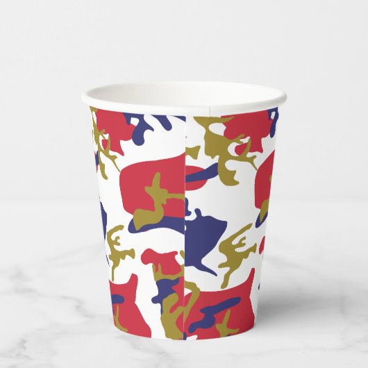 4th of July, Independence day, Camouflage Gold Papieren Bekers (Rechts)