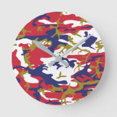4th of July, Independence day, Camouflage Gold Ronde Klok (Voorkant)