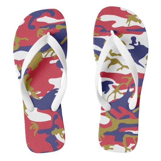 4th of July, Independence day, Camouflage Gold Teenslippers (Voetbed)