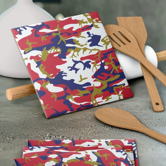 4th of July, Independence day, Camouflage Gold Tegeltje