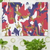 4th of July, Independence day, Camouflage Gold Theedoek (Gevouwen)