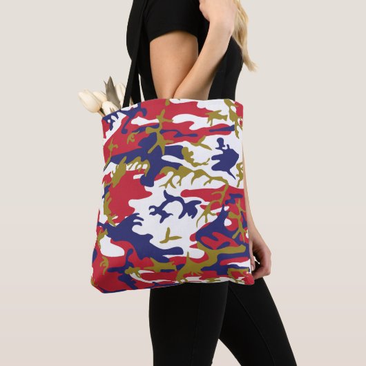 4th of July, Independence day, Camouflage Gold Tote Bag (Dichtbij)