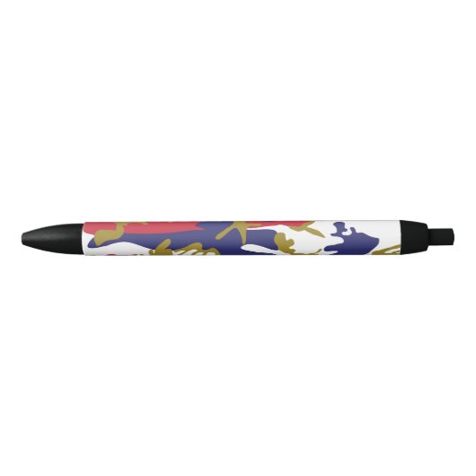 4th of July, Independence day, Camouflage Gold Zwarte Inkt Pen (Voorkant)