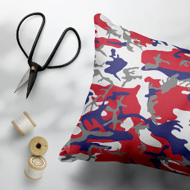 4th of July, Independence day, Camouflage Gray Accent Kussen