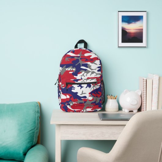 4th of July, Independence day, Camouflage Gray Bedrukte Rugzak (Insitu)