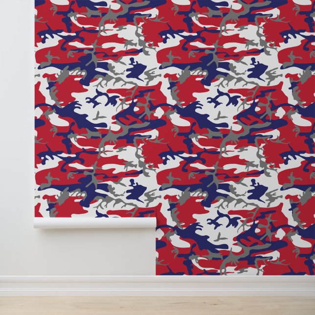 4th of July, Independence day, Camouflage Gray Behang (Applicatie)