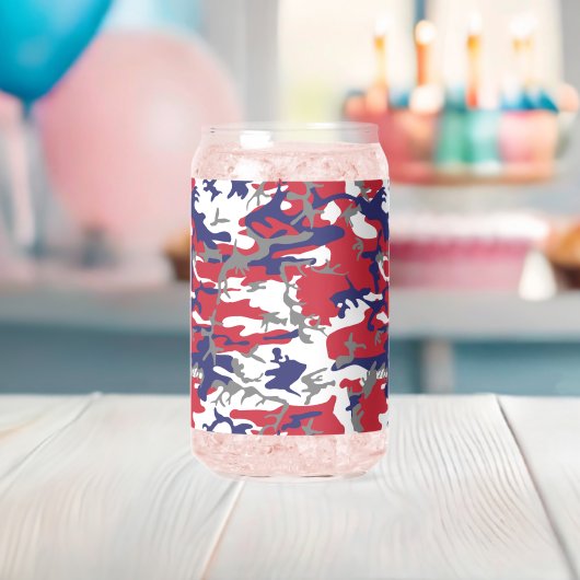 4th of July, Independence day, Camouflage Gray Blikvorm Glas (Insitu (Baby Shower))