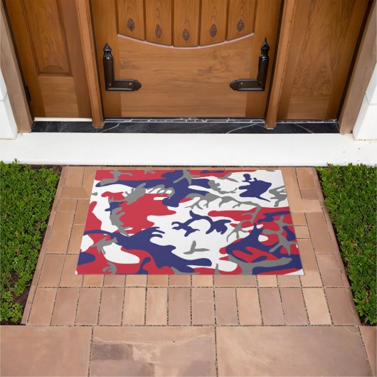 4th of July, Independence day, Camouflage Gray Deurmat (Buiten)