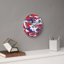 4th of July, Independence day, Camouflage Gray Ronde Klok