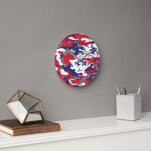4th of July, Independence day, Camouflage Gray Ronde Klok (Kantoor)