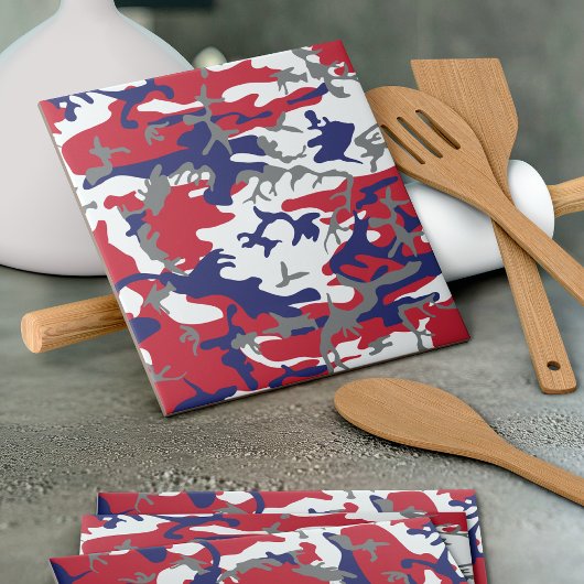 4th of July, Independence day, Camouflage Gray Tegeltje