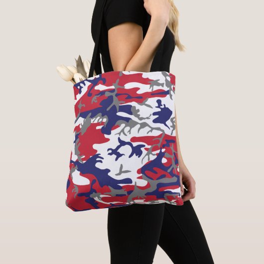 4th of July, Independence day, Camouflage Gray Tote Bag (Dichtbij)