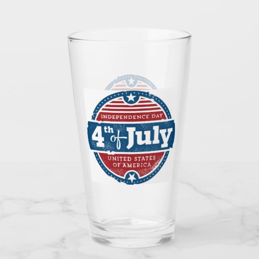 4th of july independence day glas (Achterkant)