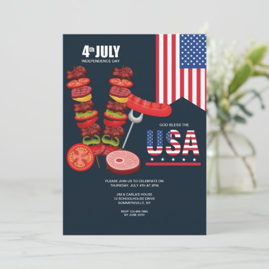 4th of July Independence Day Kaart (Staand voorkant)