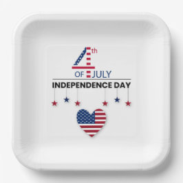 4th of July Independence Day Papieren Bordje