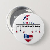 4th of July Independence Day Ronde Button 7,6 Cm (Voorkant /achterkant)