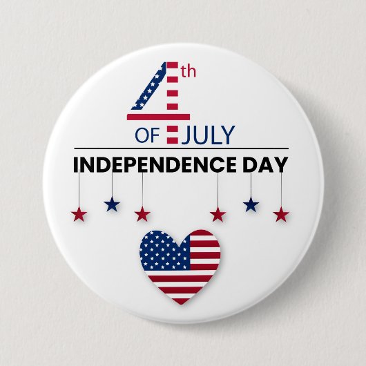 4th of July Independence Day Ronde Button 7,6 Cm (Voorkant)