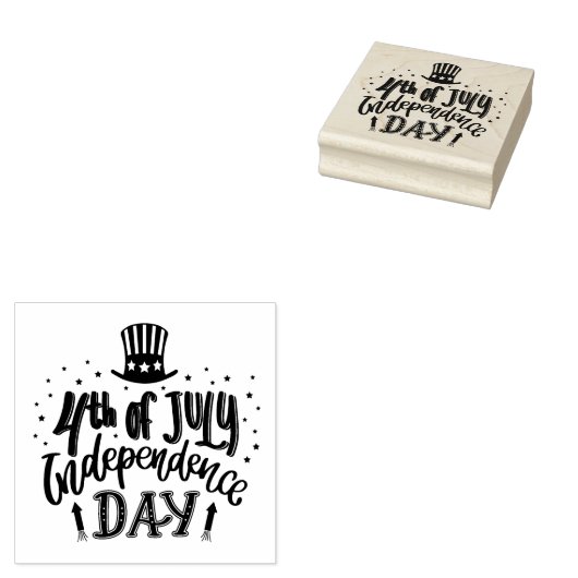 4th of July Independence Day Rubberstempel (Gestempeld)