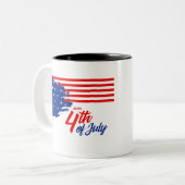 4th of July - Independence Day Tweekleurige Koffiemok (Voorkant links)