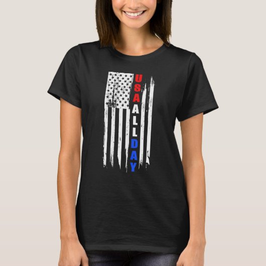 4th of July Independence Day Us American Flag Patr T-shirt (Voorkant)