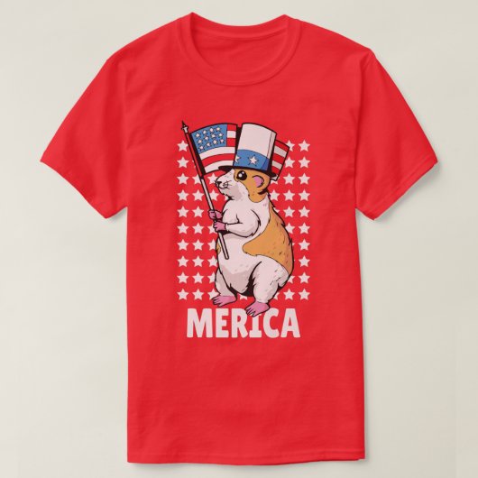 4th of July Independence Day USA American Guinea P T-shirt (Design voorkant)