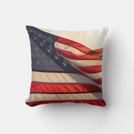 4th of july independence day wavin flag kussen