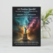 4th of July Invitation – Statue of Liberty Kaart (Staand voorkant)